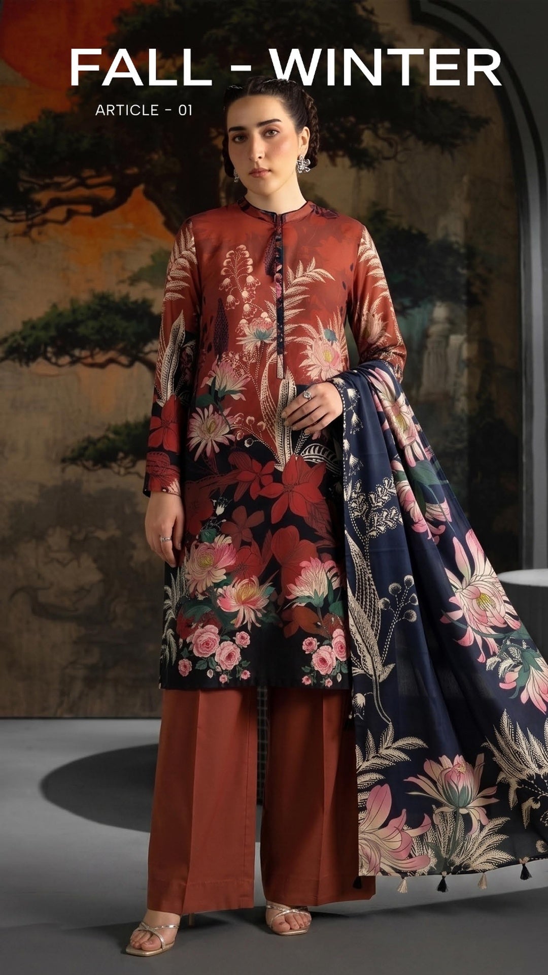Kissa Fall Winter Article 01 unstitched 3 piece linen suit