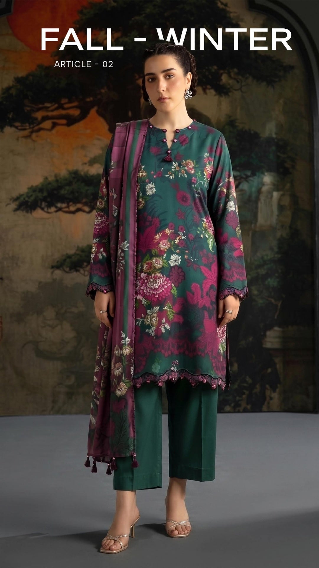 Kissa Fall Winter Article 02 unstitched 3 piece linen suit