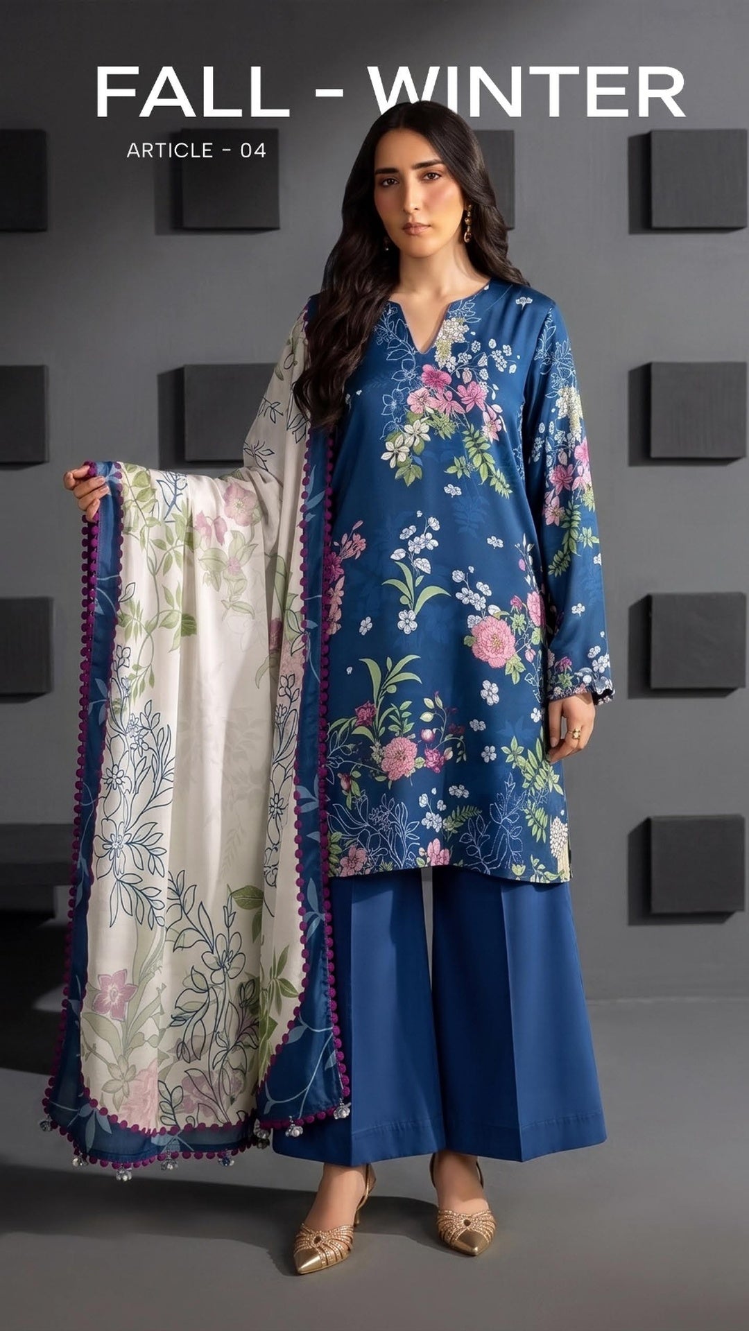 Kissa Fall Winter Article 04 unstitched 3 piece linen suit