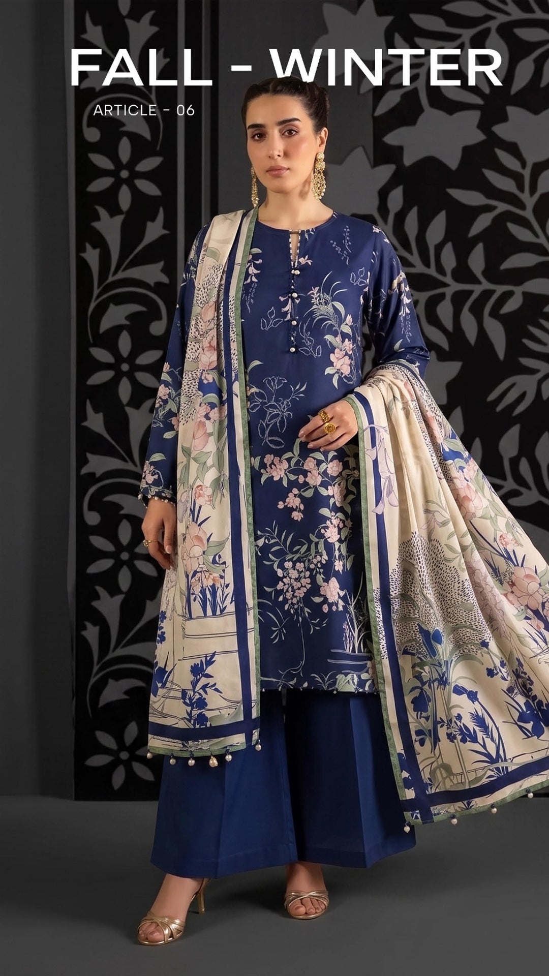 Kissa Fall Winter Article 06 unstitched 3 piece linen suit