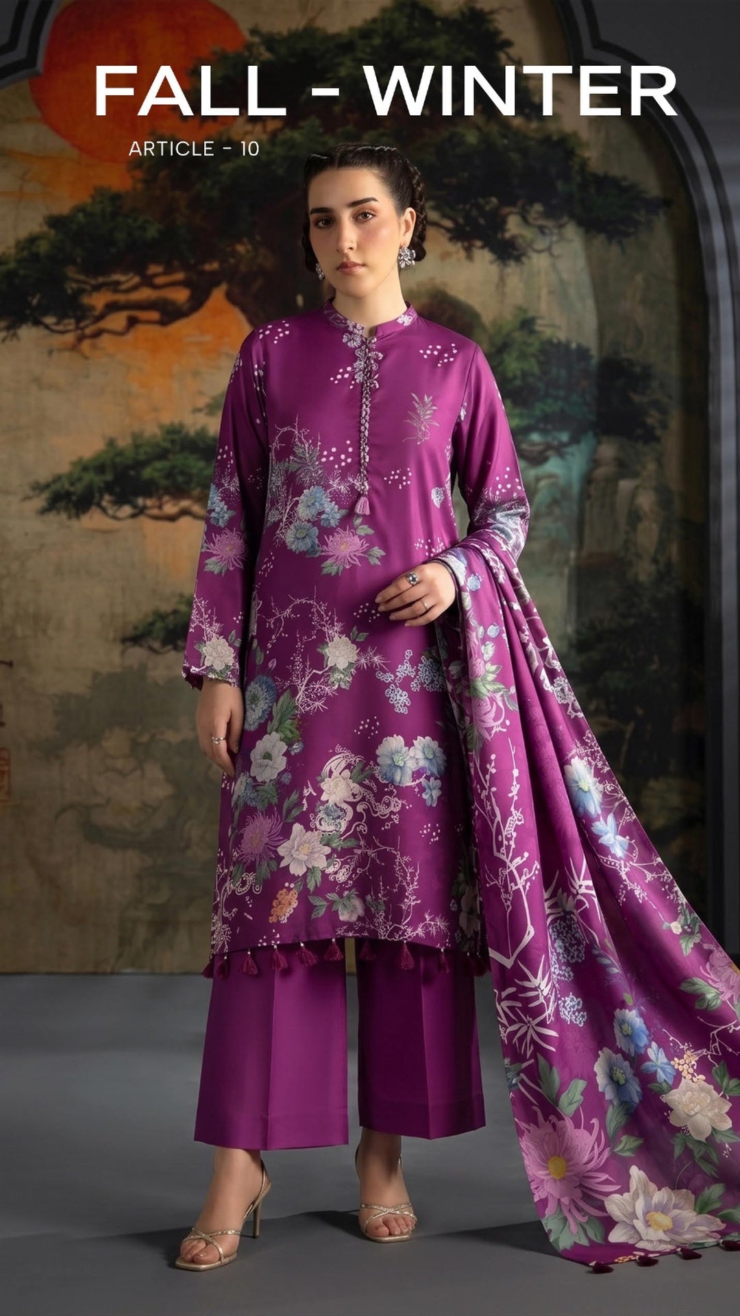 Kissa Fall Winter Article 10 unstitched 3 piece linen suit