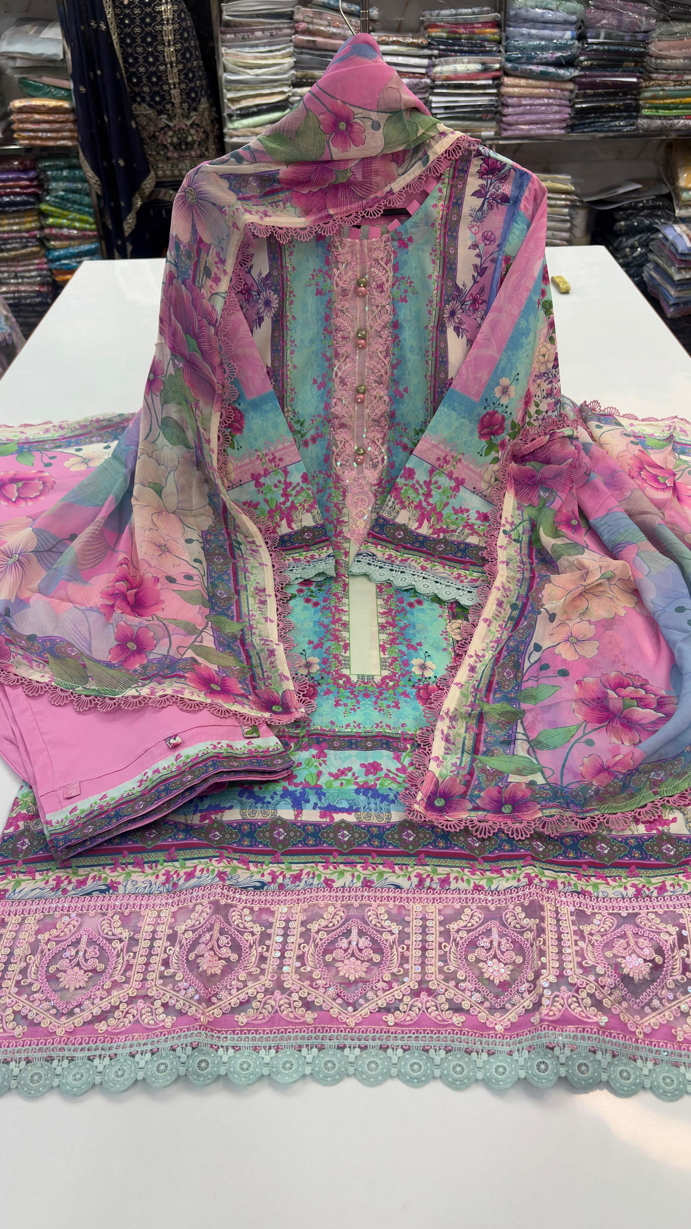 Guljee Embroidered lawn 
Stitched collection