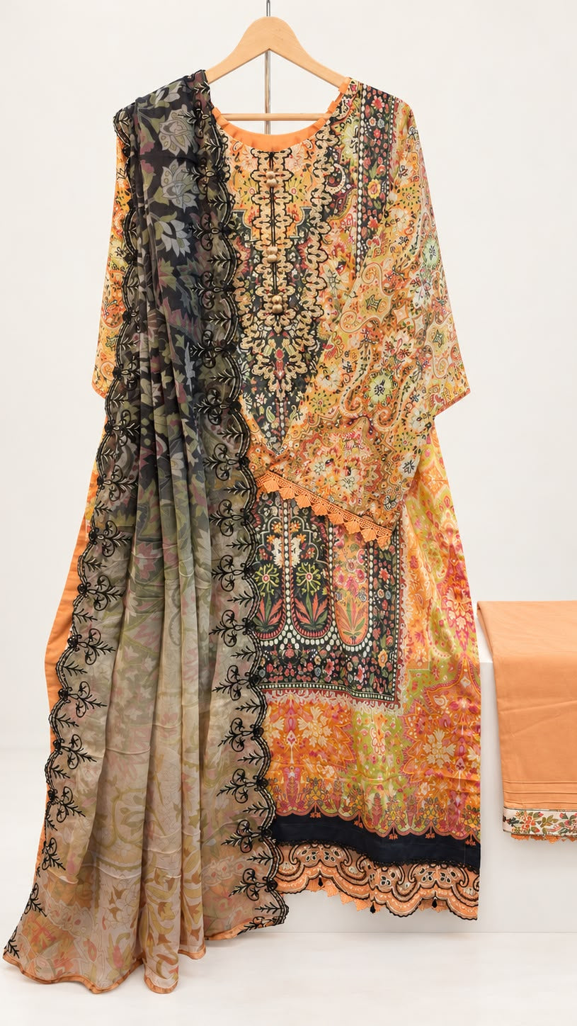 Guljee Embroidered Lawn – Stitched Collection - Unique Sapphire