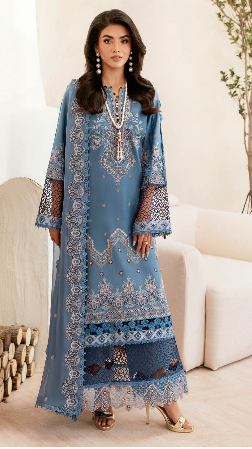 Inlays Ramsha Ghazal – Luxury Lawn Unstitched Suit