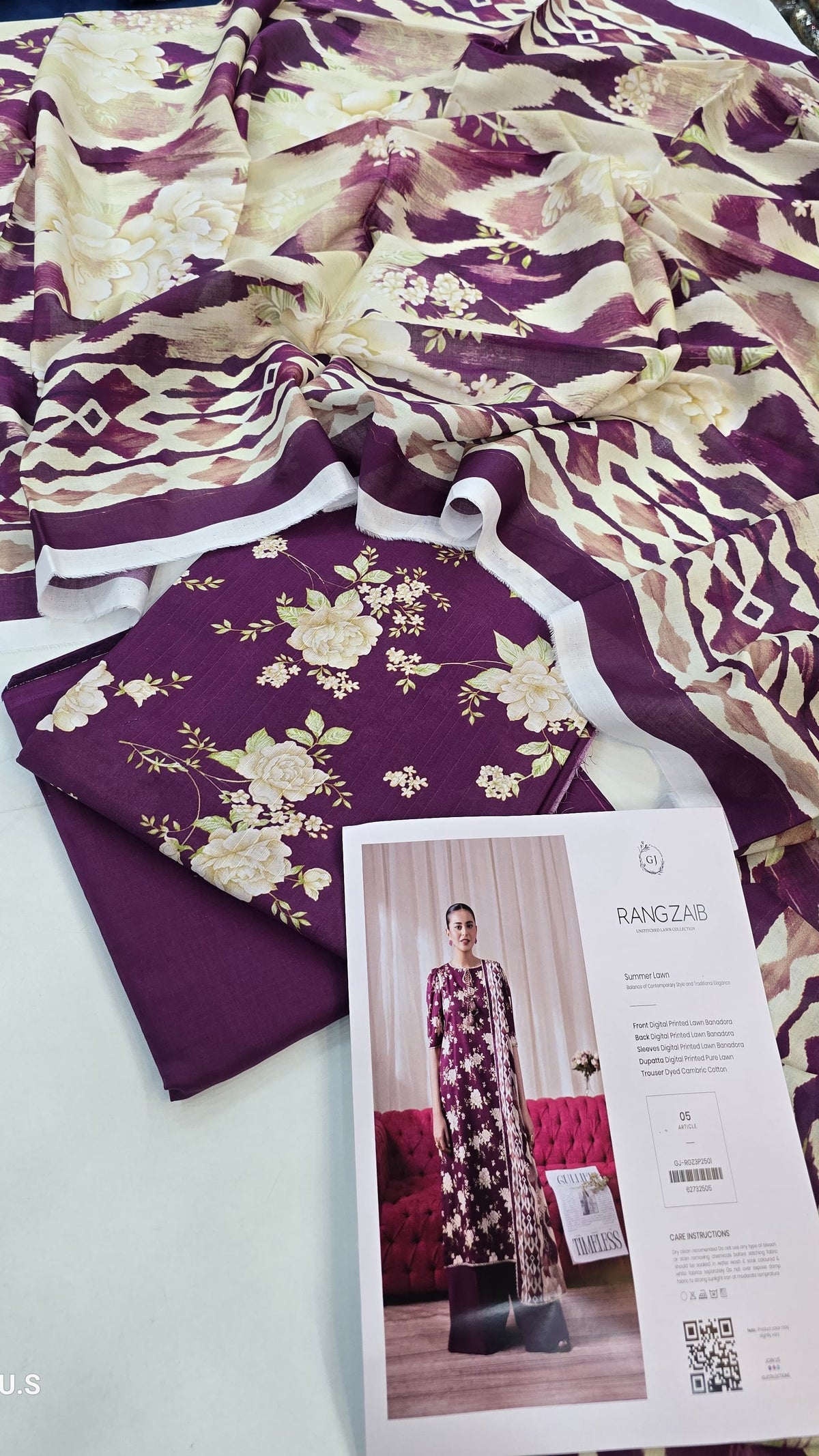 ✨ GULJEE Printed Lawn – 3 Piece Suit ✨