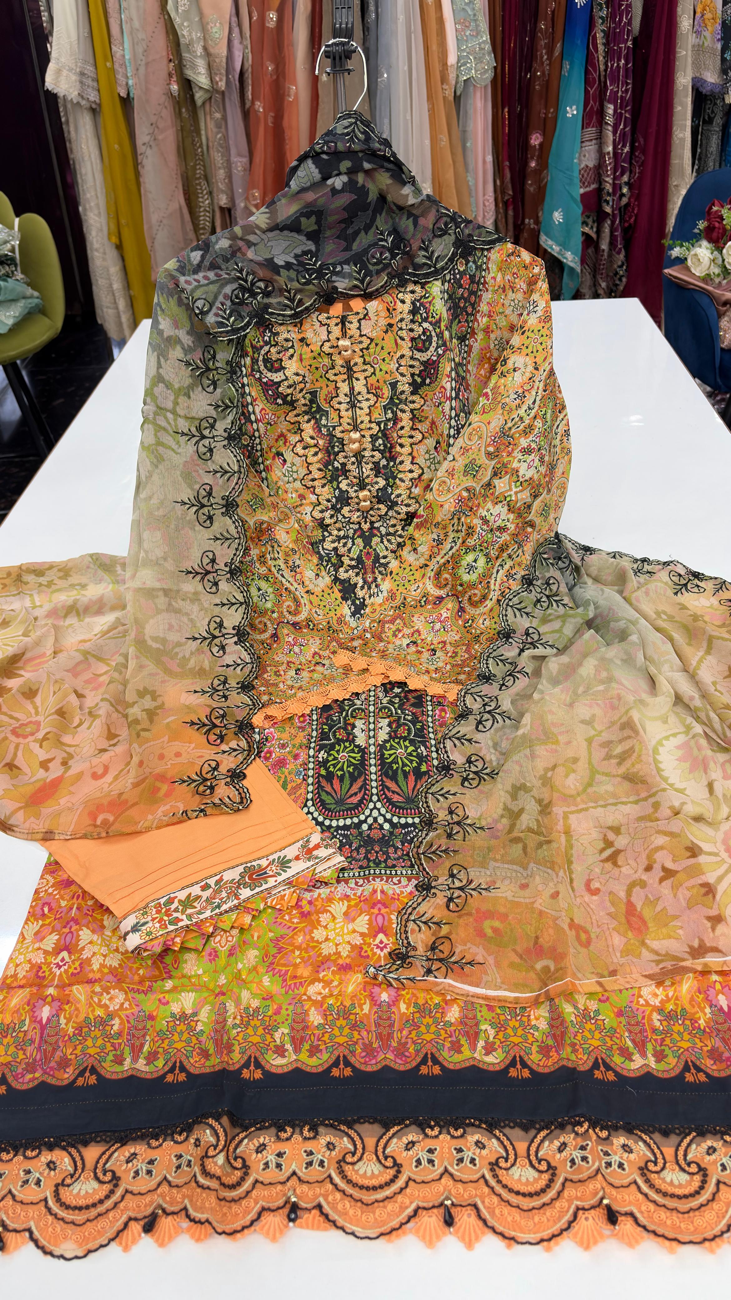 Guljee Embroidered Lawn – Stitched Collection