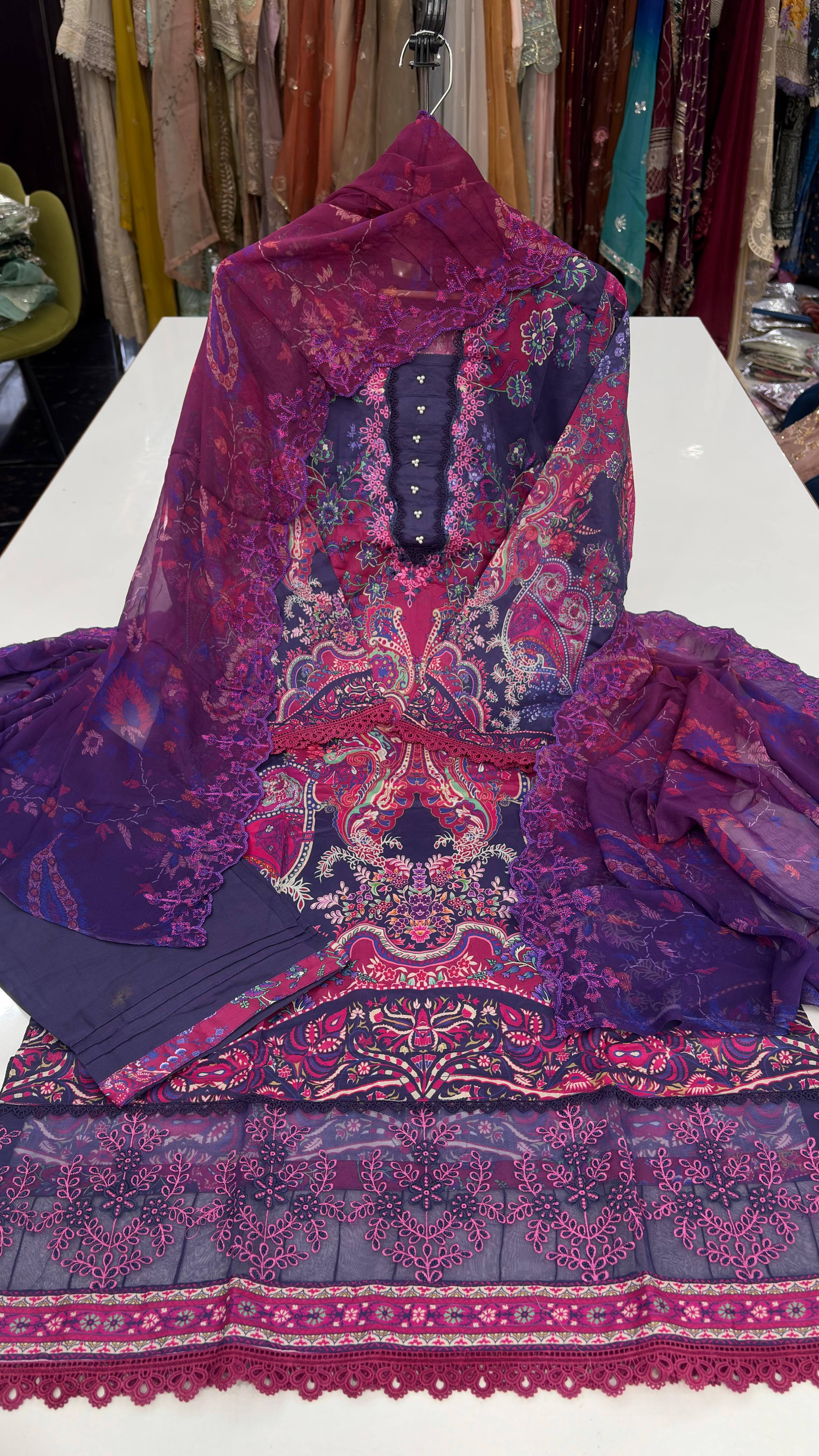 Guljee Embroidered Lawn – Stitched Collection