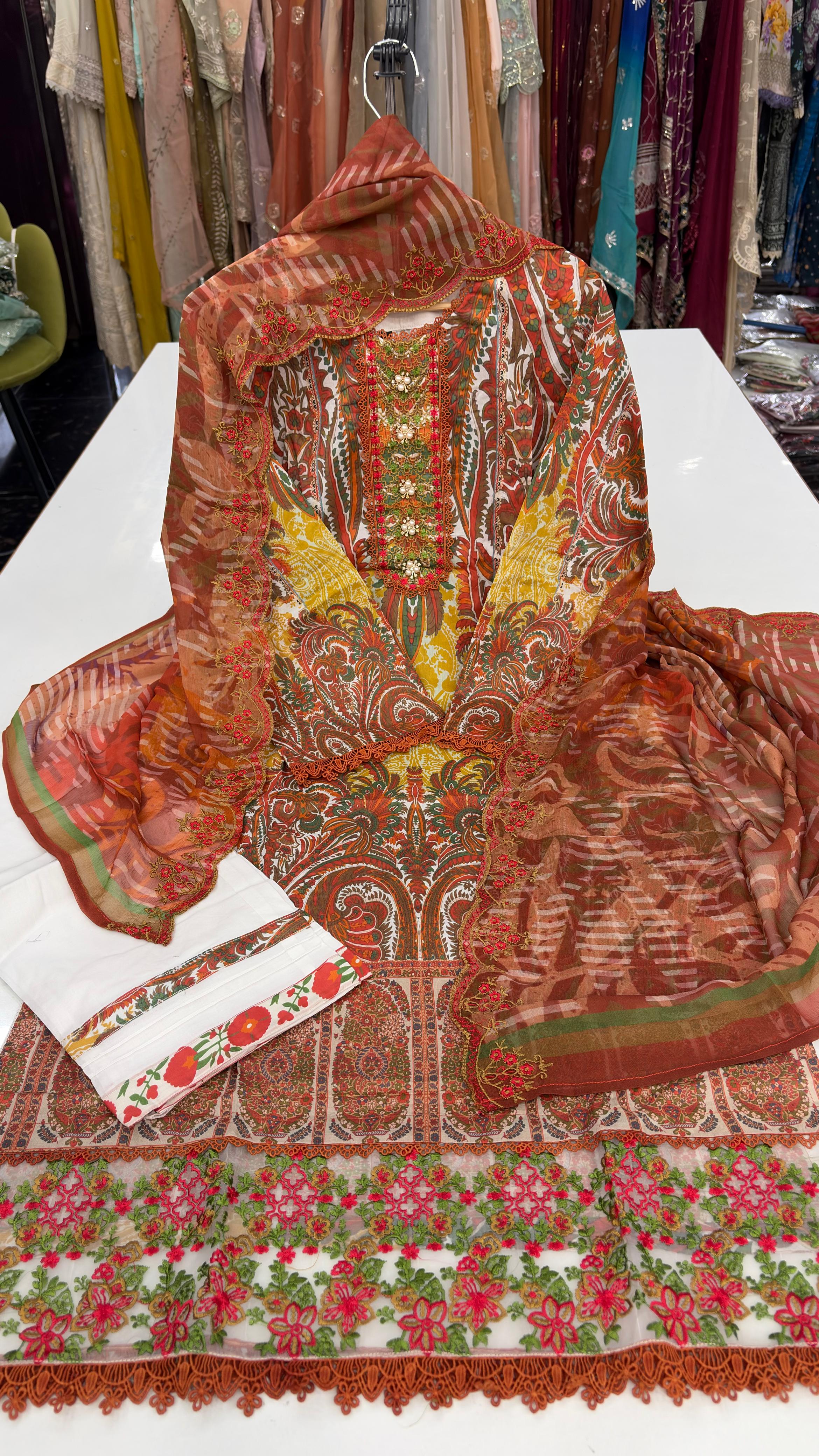 Guljee Embroidered Lawn – Stitched Collection