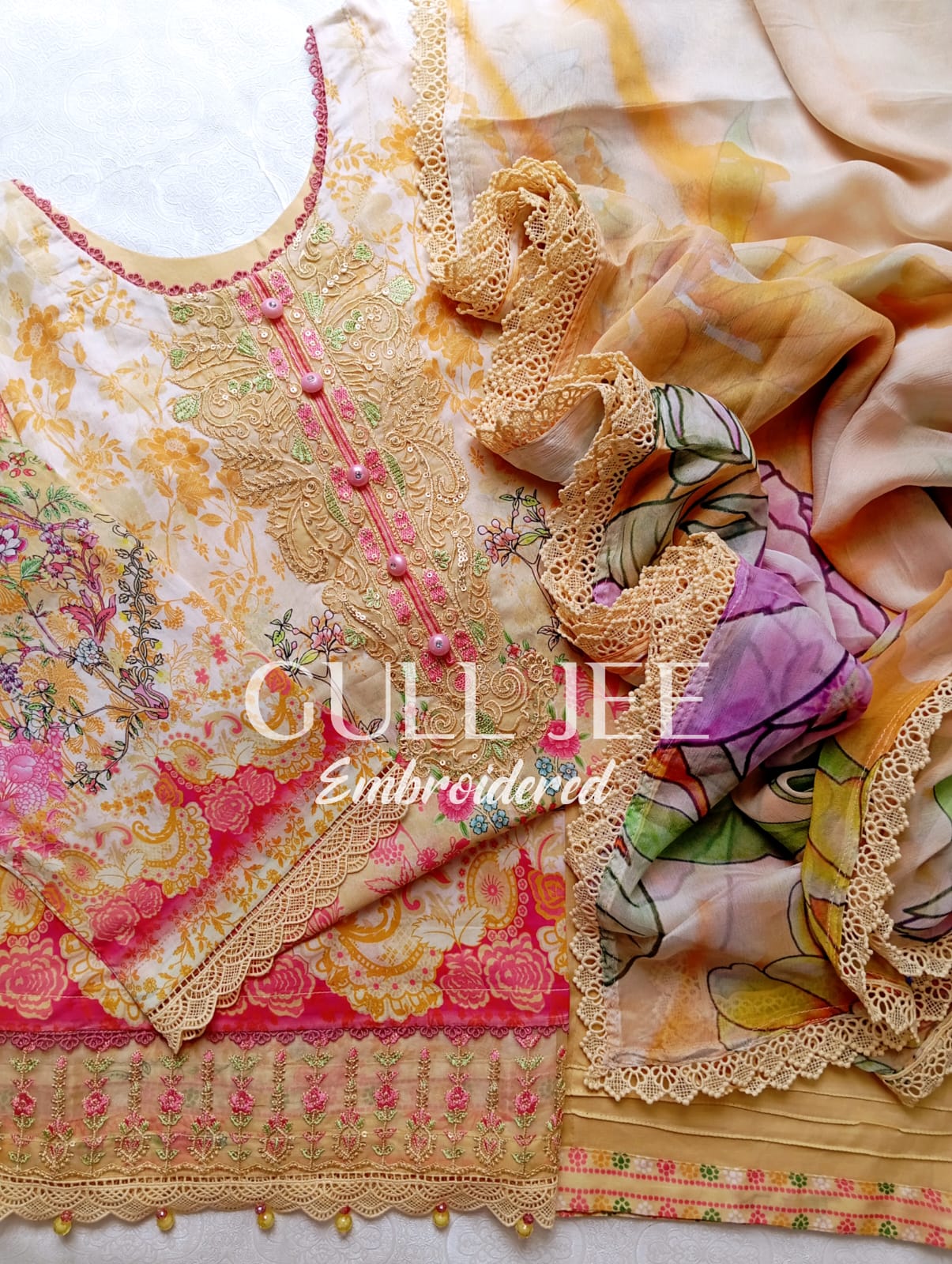 Guljee Embroidered lawn 
Stitched collection