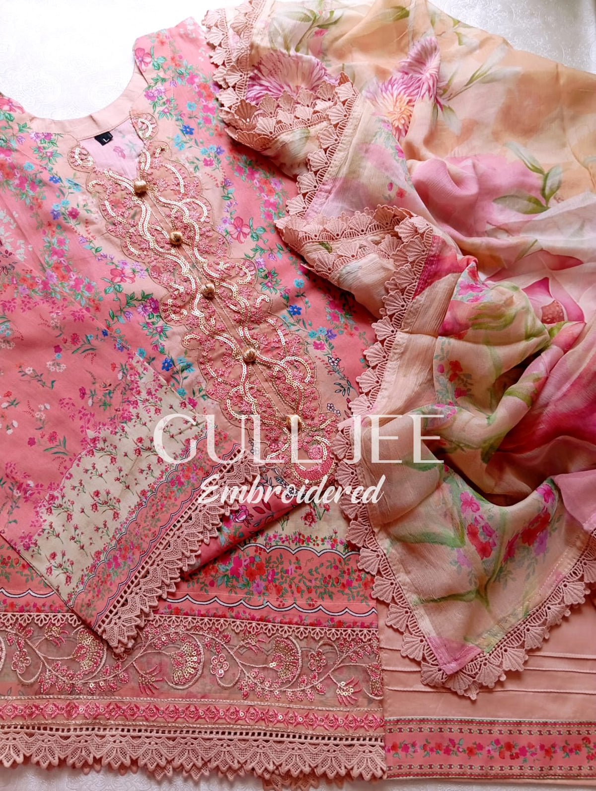 Guljee Embroidered lawn 
Stitched collection