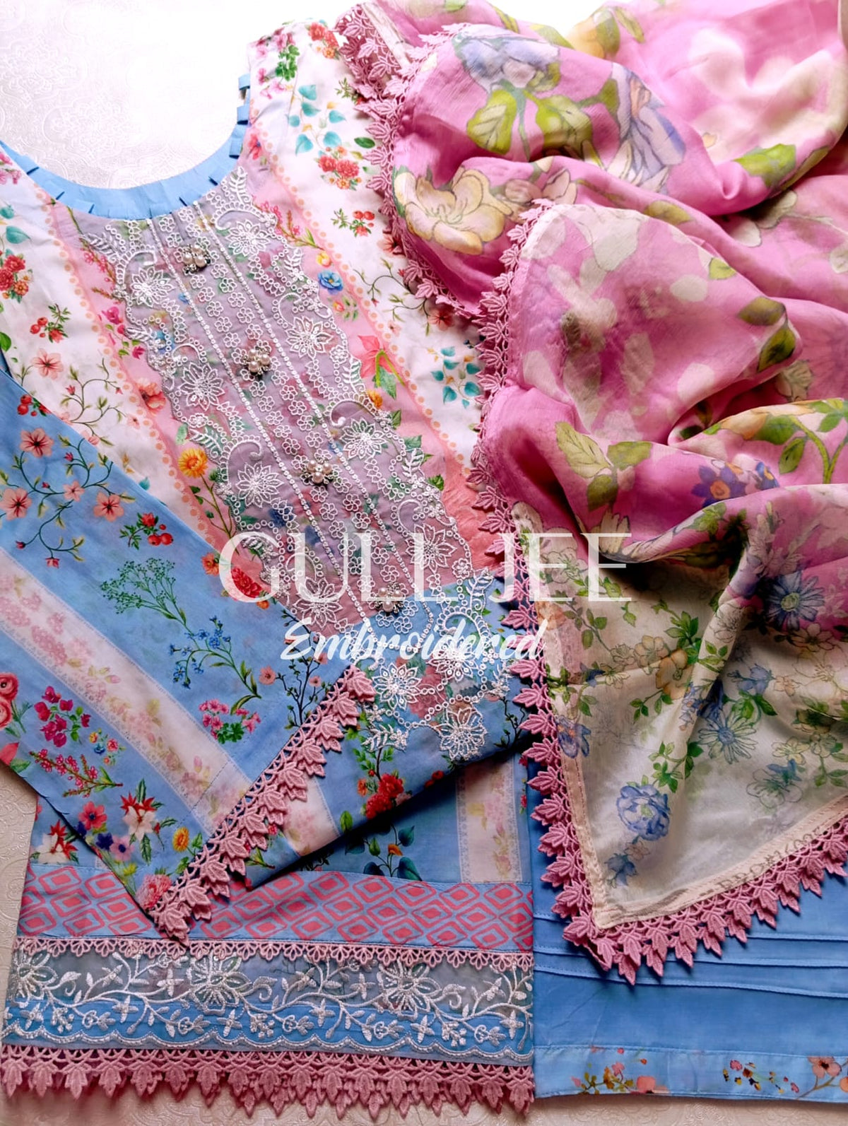 Guljee Embroidered lawn 
Stitched collection