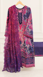 Guljee Embroidered Lawn – Stitched Collection - Unique Sapphire